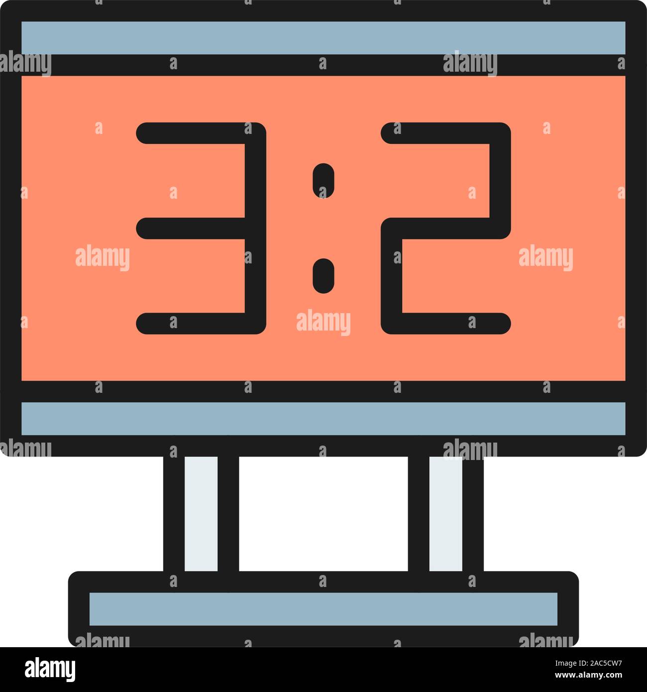 Vector scoreboard flat color icon. Isolated on white background Stock ...