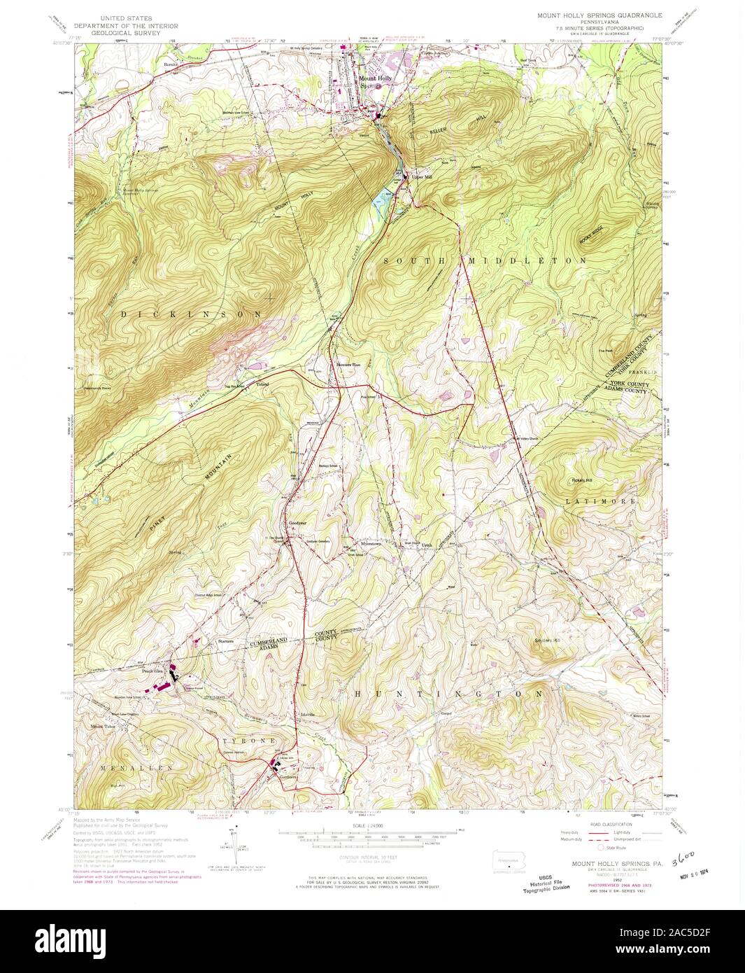 Map of mount holly springs hires stock photography and images Alamy