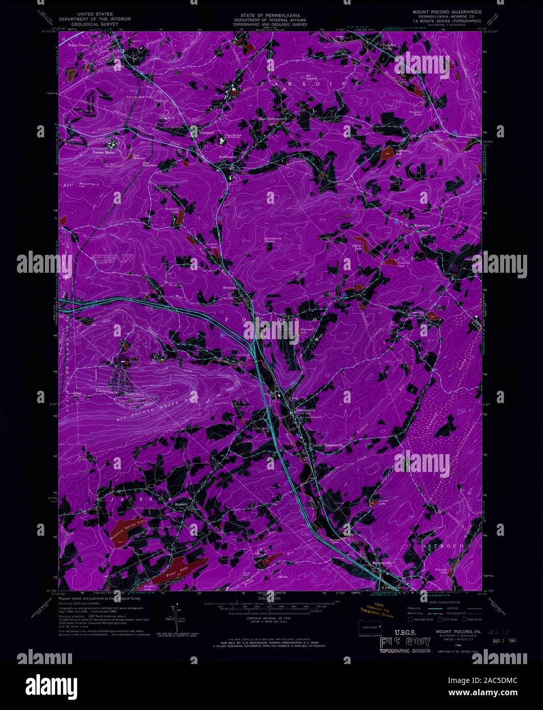 Mount pocono pennsylvania map hires stock photography and images Alamy