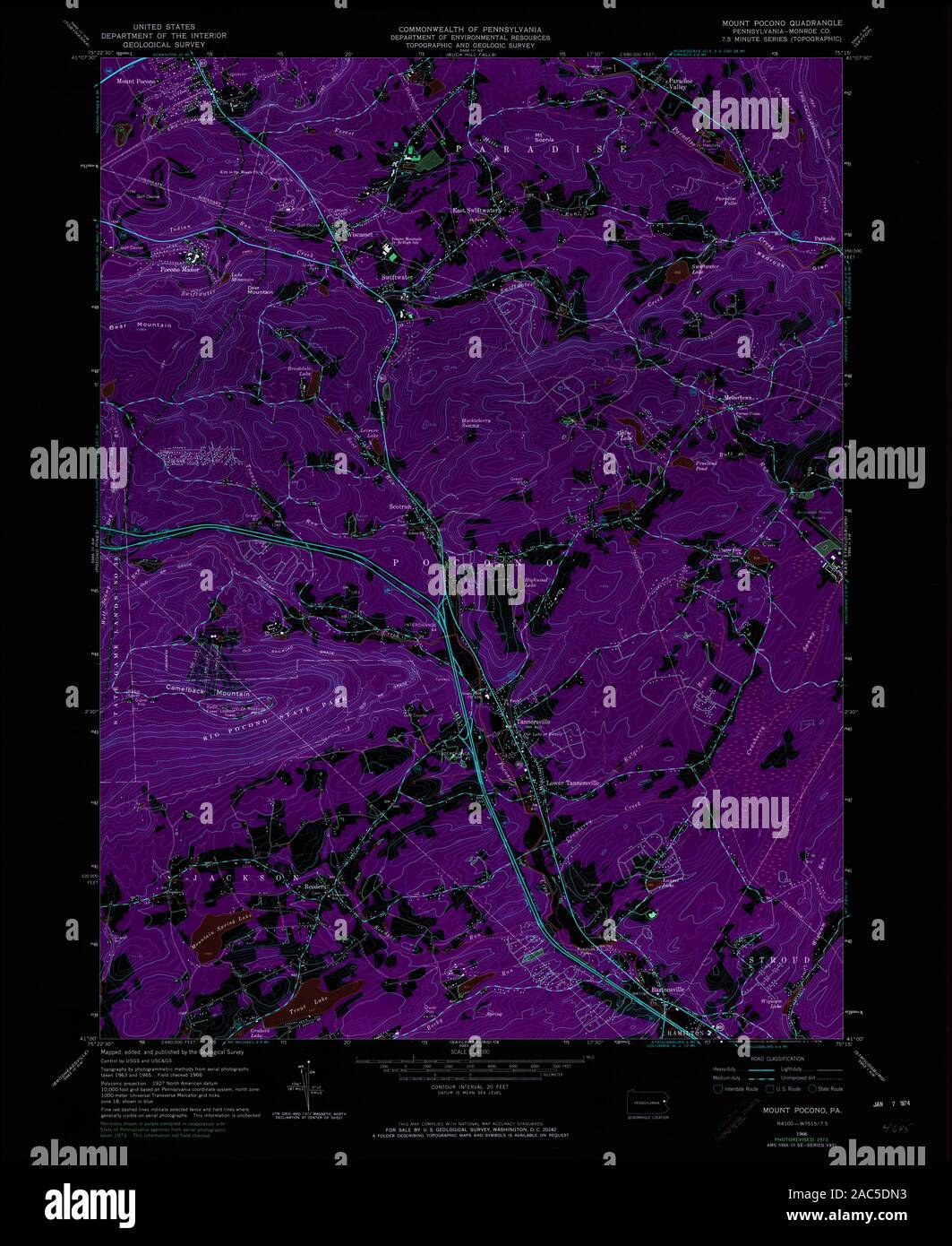 Mount pocono pennsylvania map hires stock photography and images Alamy