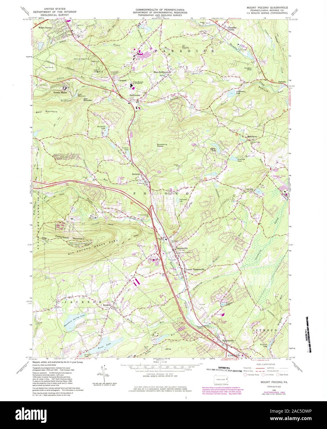 Map of mount pocono hires stock photography and images Alamy