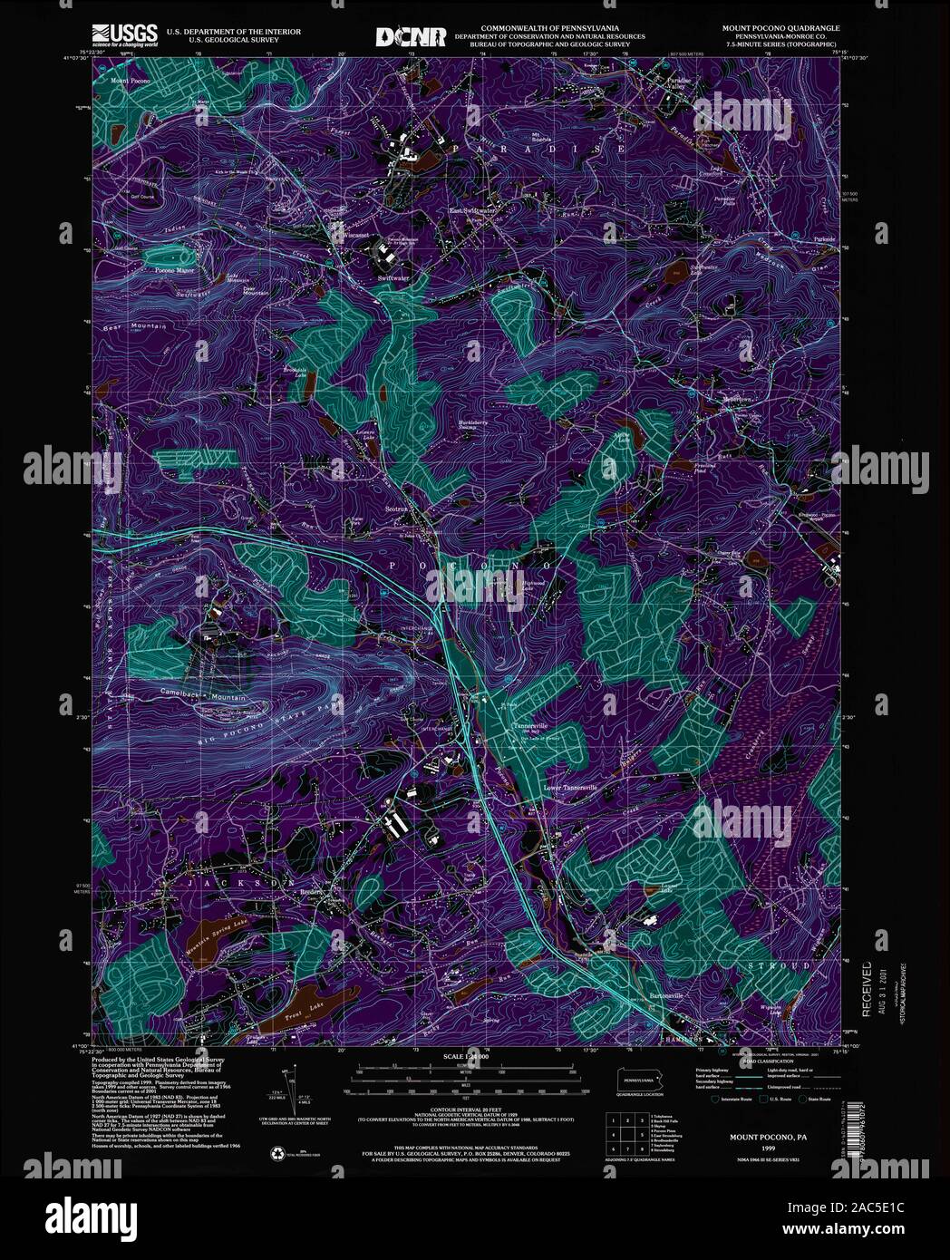 Map of mount pocono hires stock photography and images Alamy
