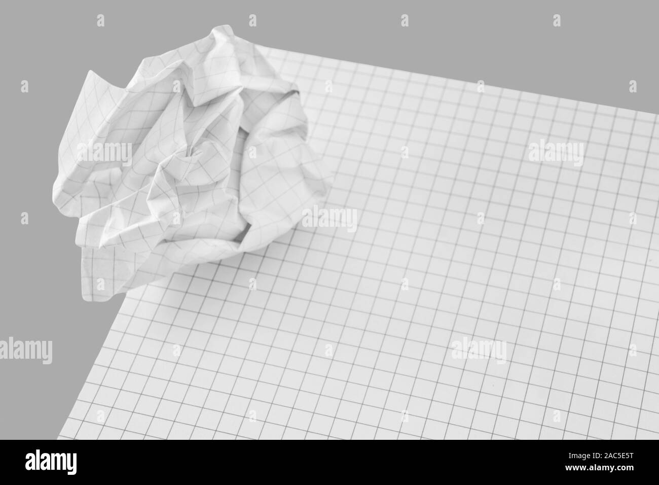 Crushed paper and pen background Stock Photo