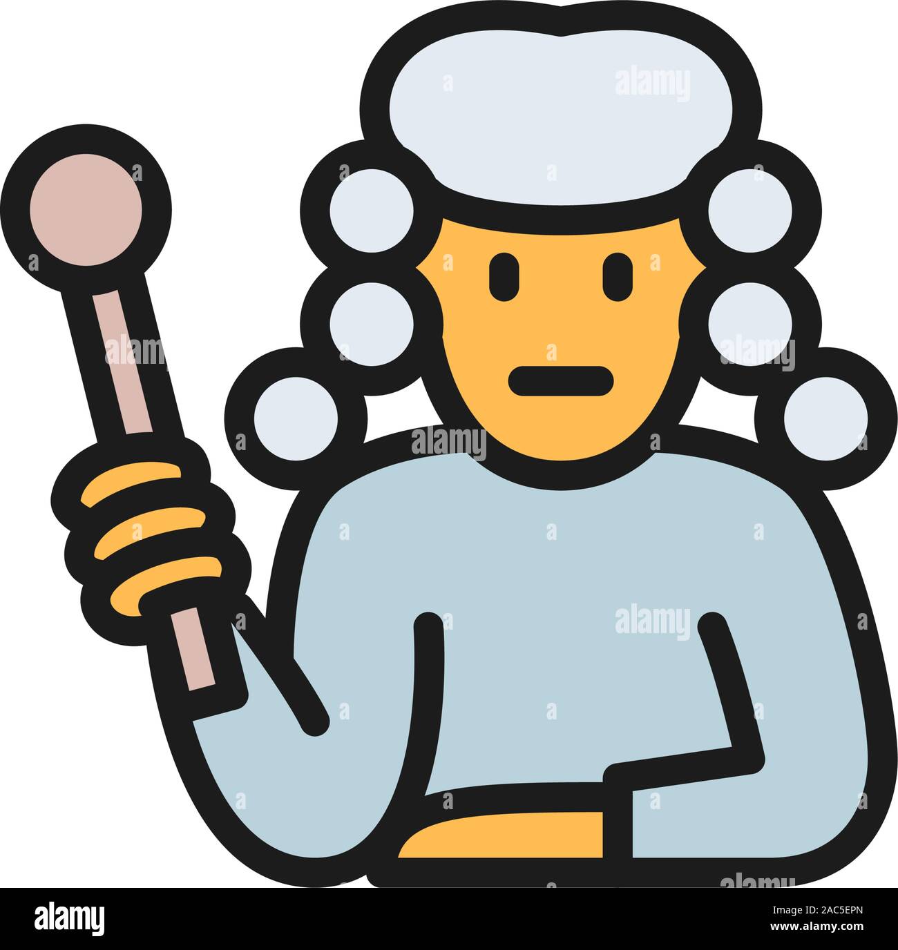 Vector judge flat color icon. Isolated on white background Stock Vector