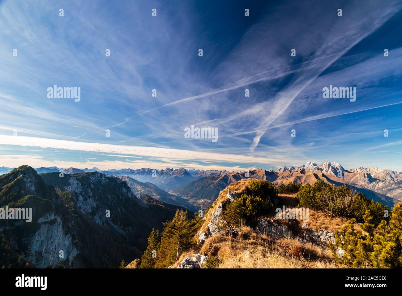 Sunny day in the carnic alps during a colorful autumn Stock Photo - Alamy