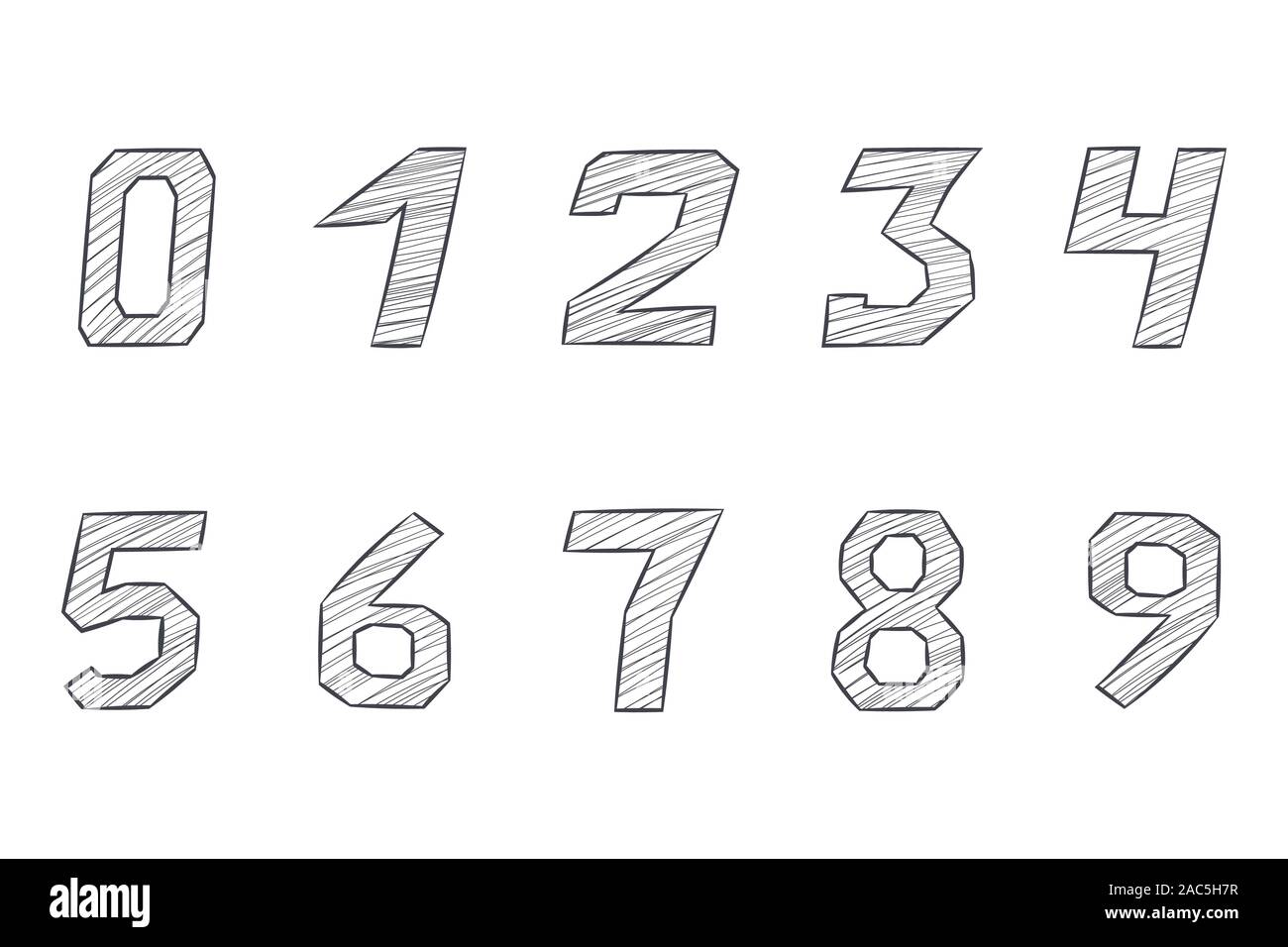 Numbers Hand Drawn Sketch Stock Vector Image Art Alamy