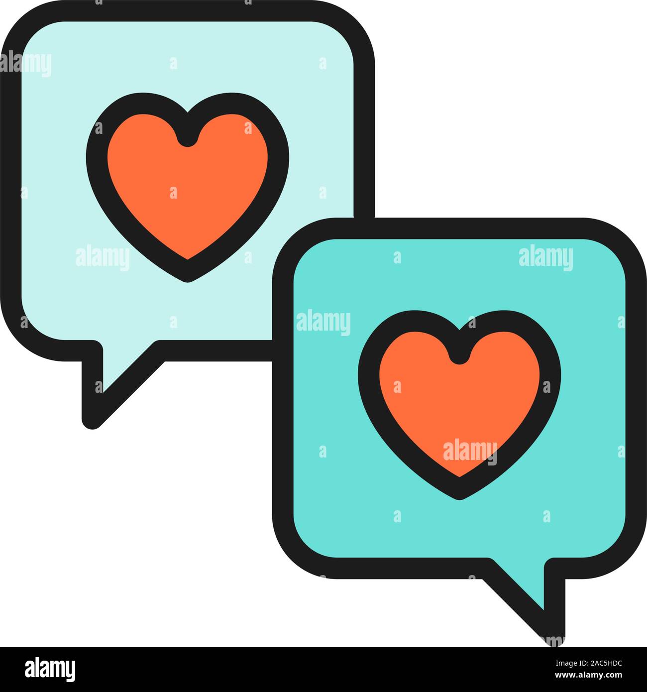 Love message flat color icon. Isolated on white background Stock Vector