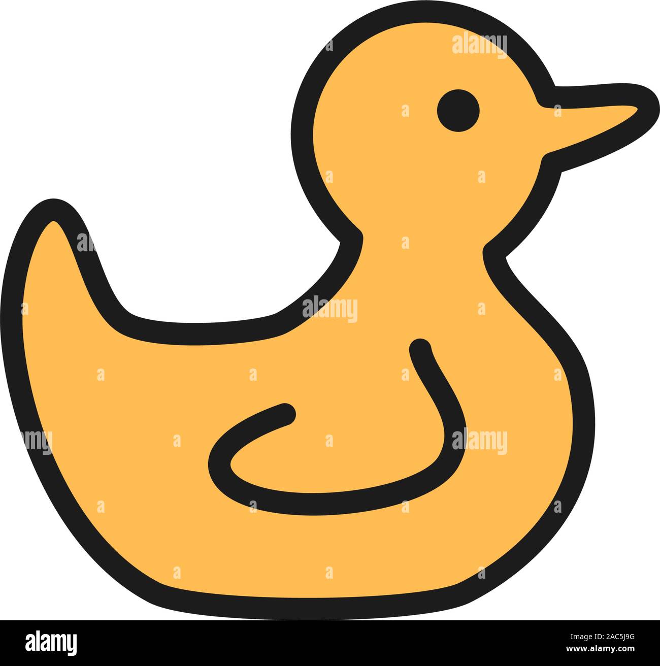 Rubber duck flat color icon. Isolated on white background Stock Vector