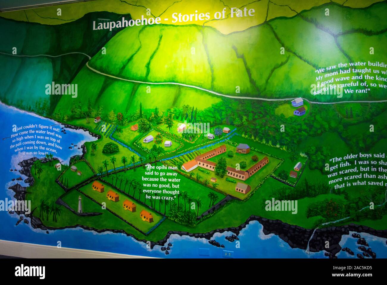 An artist's rendering of Laupahoehoe Point, which was wiped out by a