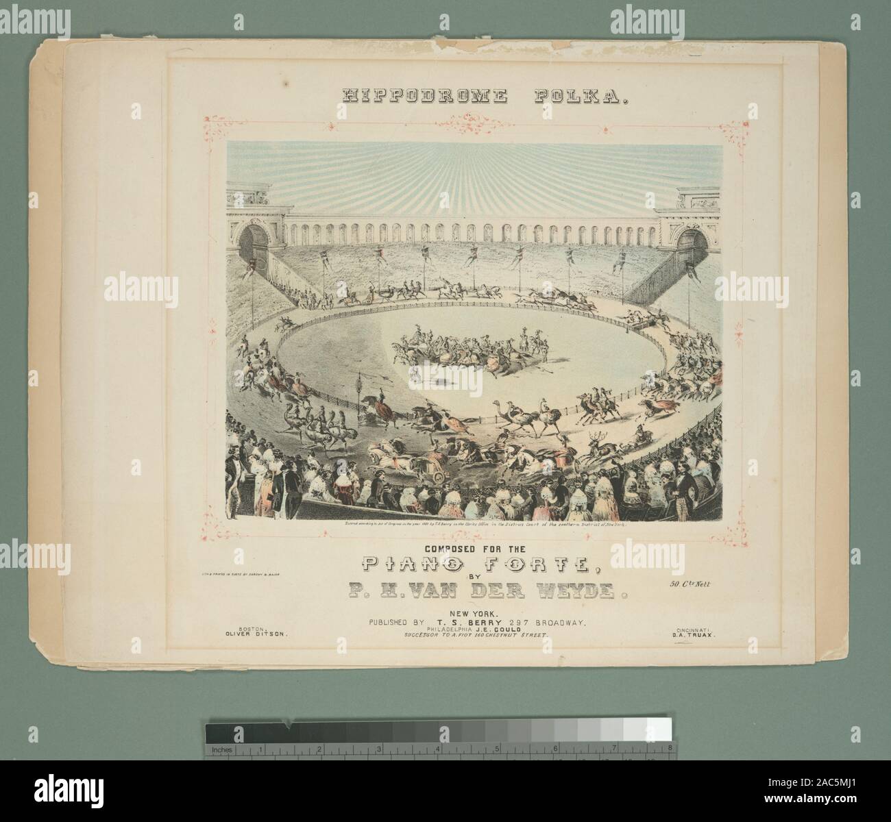 Hippodrome Polka Composed For The Piano Forte Cover To Hippodrome Polka Print Also Published In Philadelphia By J E Gould Citation Reference Deak 662 Hippodrome Polka Composed For The Piano Forte Stock