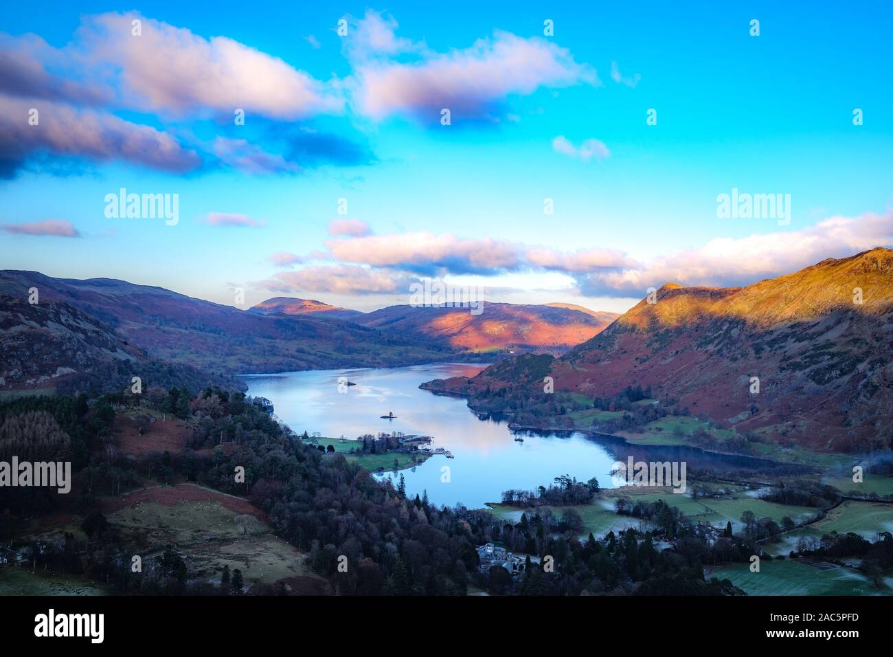 Sunlit Fells around Ullswater in the Lake District, UK Stock Photo - Alamy