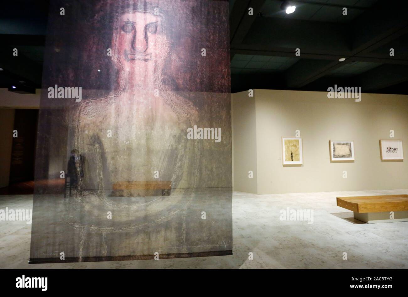 Santa Ana. 30th Nov, 2019. Photo taken on Nov. 30, 2019 shows a view of the exhibiton named 'Dimensions of Form: Tamayo and Mixografia' in Santa Ana, the United States. The exhibition addresses Mexican master Rufino Tamayo. The Mixografia printmaking technique is a unique fine art printing process that allows for the production of three-dimensional prints with elements of relief, texture and very fine surface detail. Credit: Li Ying/Xinhua/Alamy Live News Stock Photo