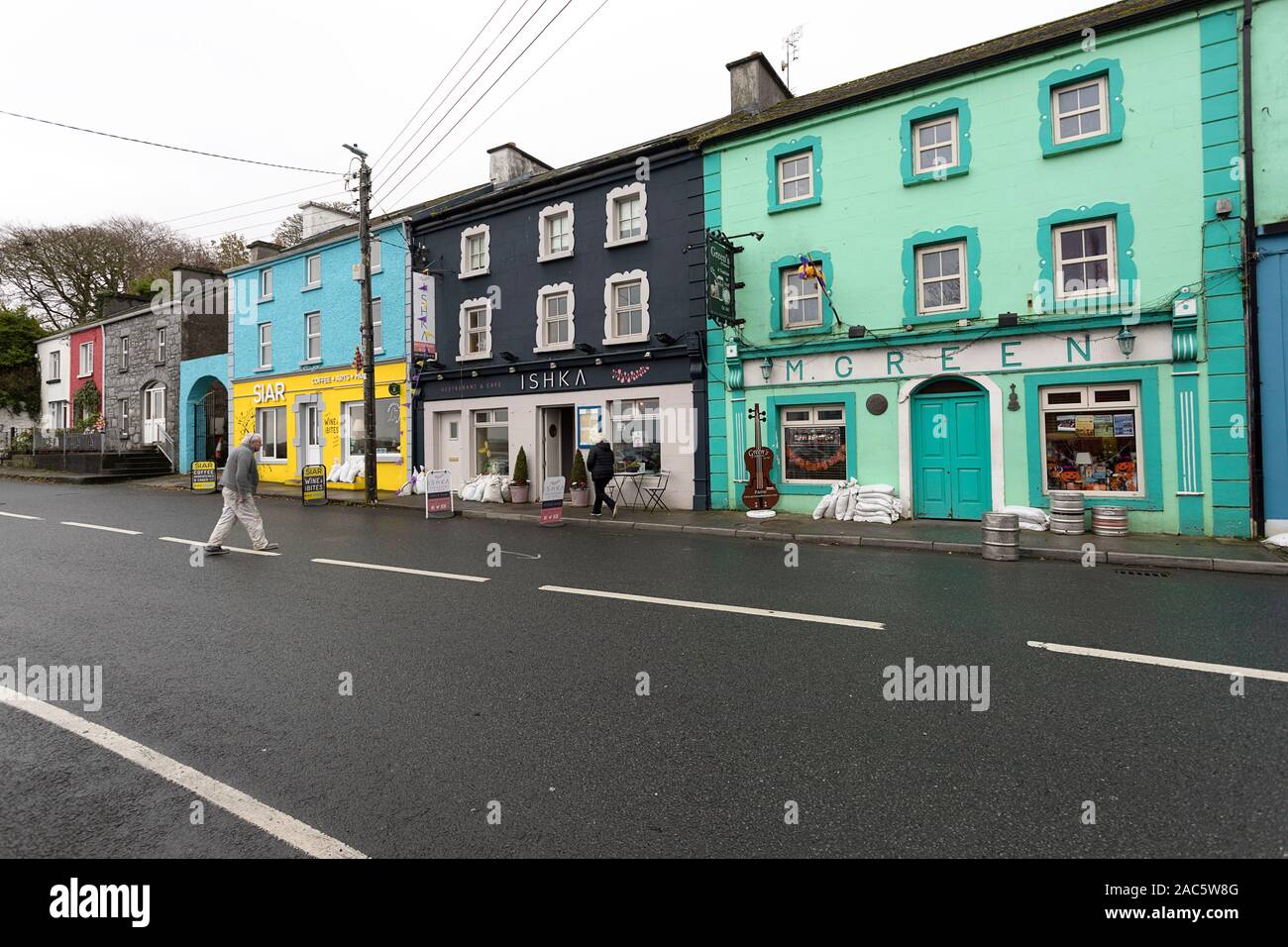 Colourful houses on the main strett of Kinvarra, Sea Port village