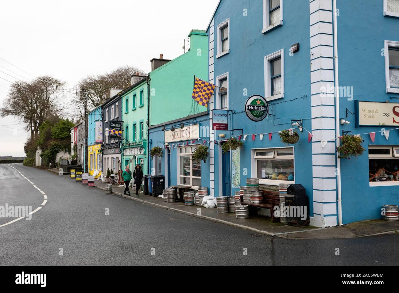 Colourful houses on the main strett of Kinvarra, Sea Port village