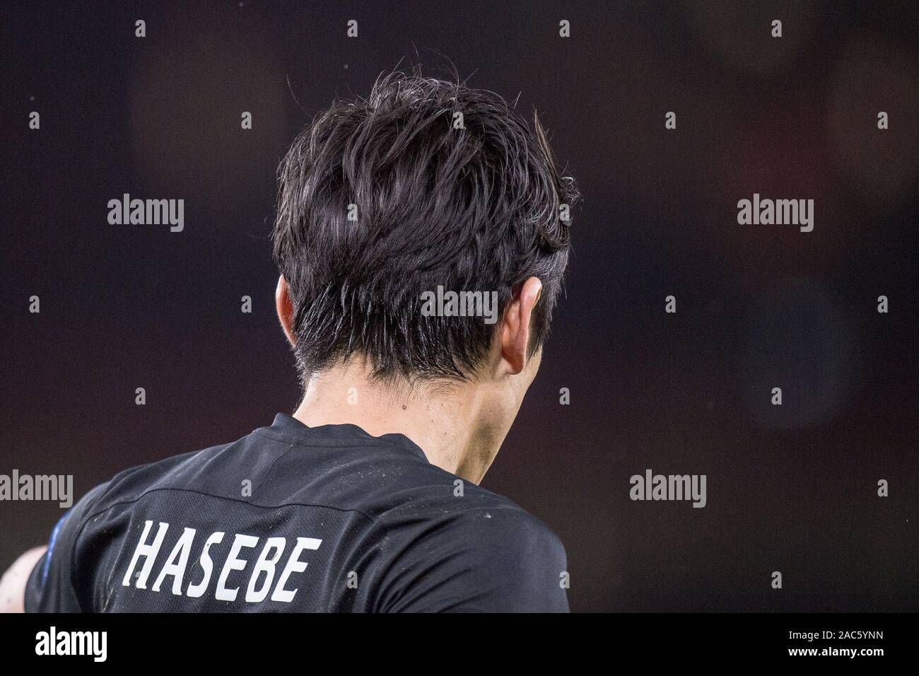 LONDON, ENGLAND - NOVEMBER 28: Makoto Hasebe of Eintracht Frankfurt looks on during the UEFA Europa League group F match between Arsenal FC and Eintra Stock Photo