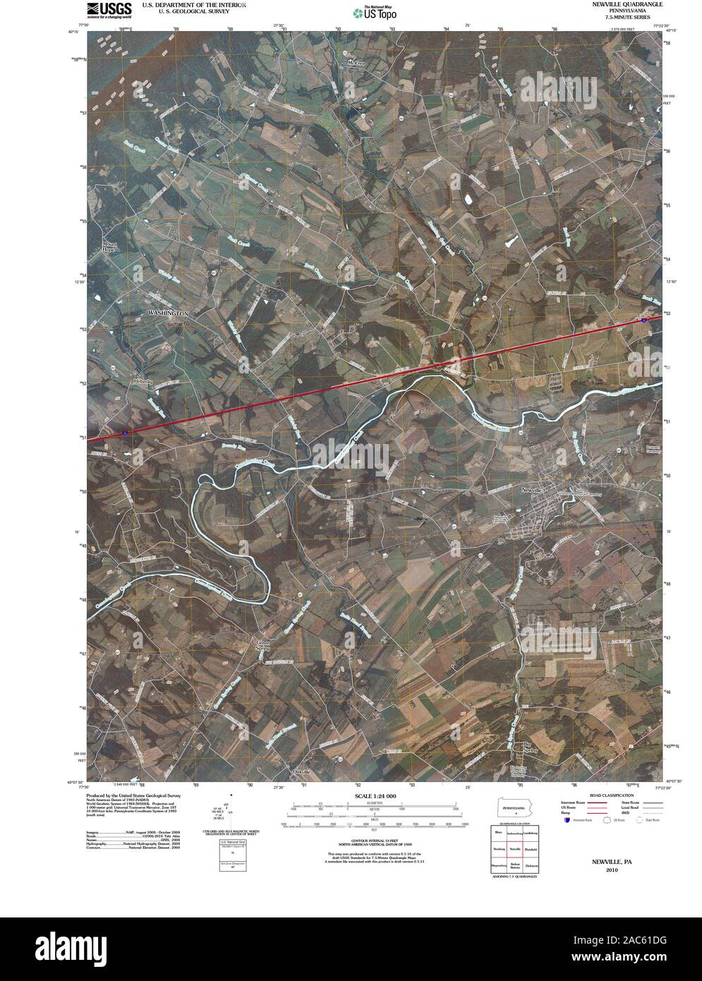 USGS TOPO Map Pennsylvania PA Newville 20100611 TM Restoration Stock