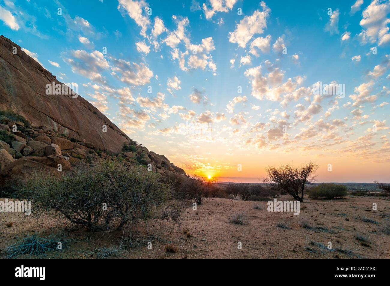 sunset, spitzkoppe, namibia Stock Photo