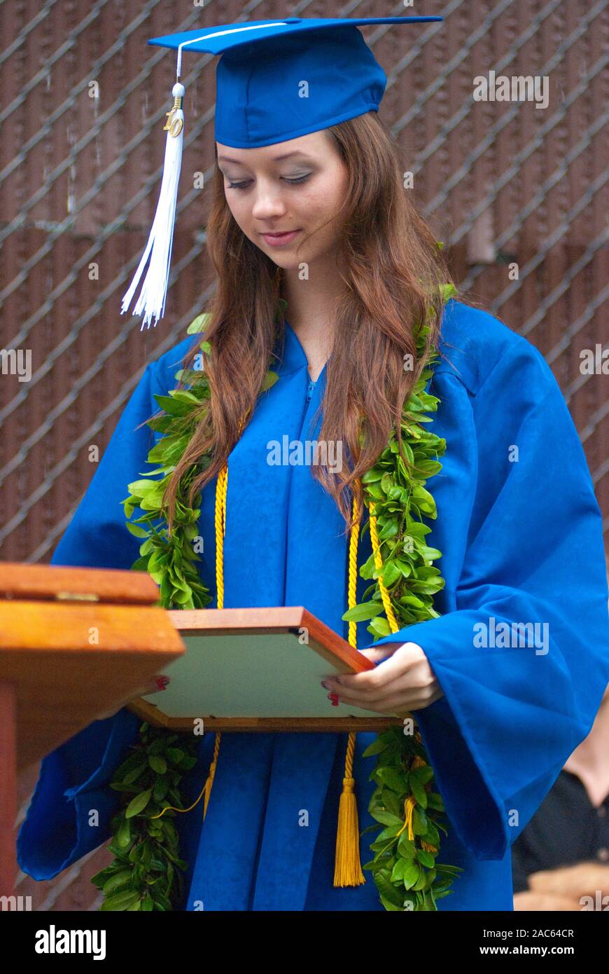 High school graduation from Academy of the Pacific, now a closed