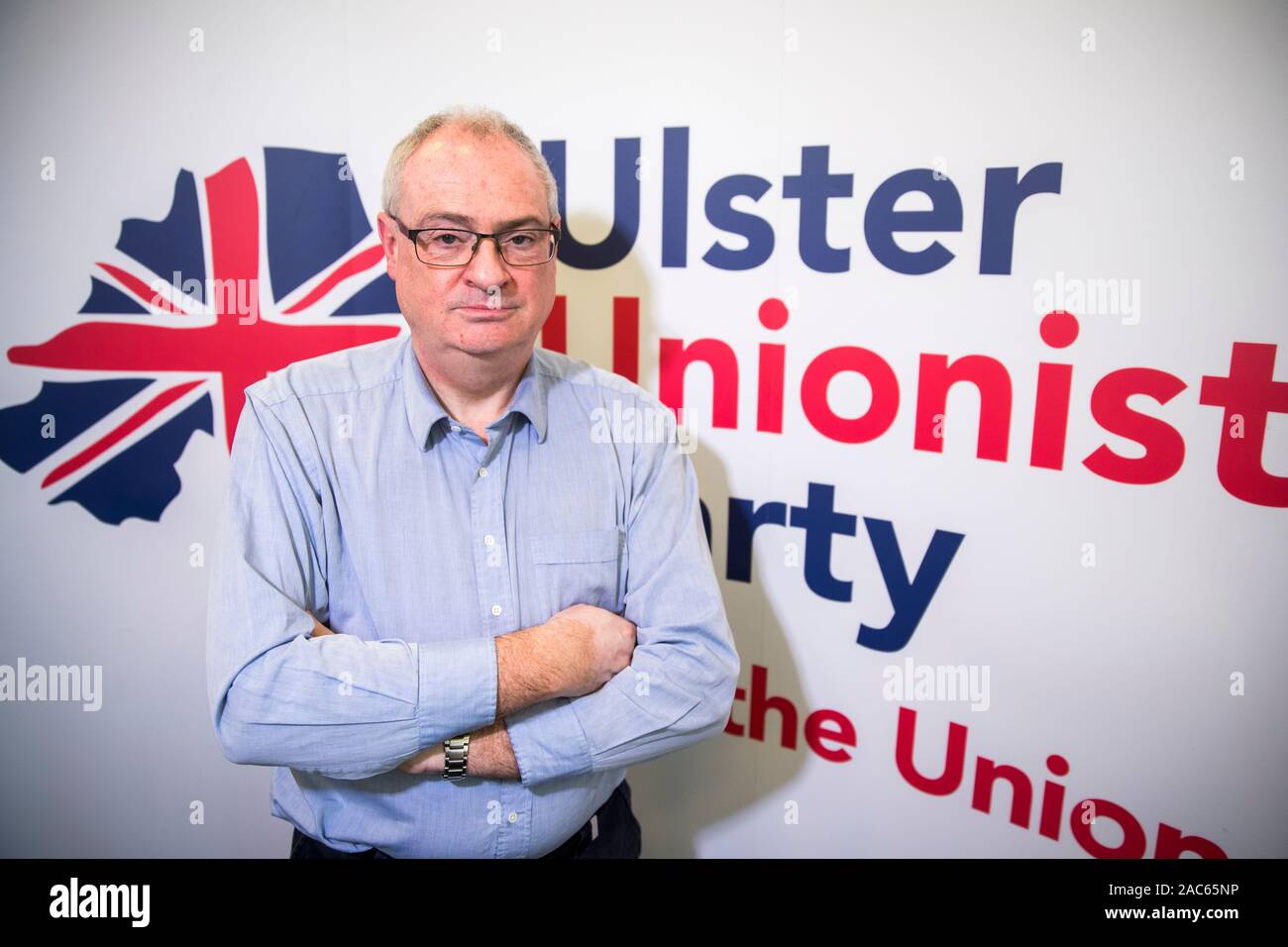 UUP leader Steve Aiken at the party headquarters, Strandtown Hall in Belfast. PA Photo. Picture date: Tuesday November 26, 2019. See PA story POLITICS Election. Photo credit should read: Liam McBurney/PA Wire Stock Photo