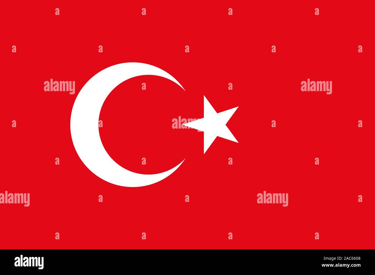 Turkey Flag. Official flag of Turkey. Vector illustration. Stock Vector