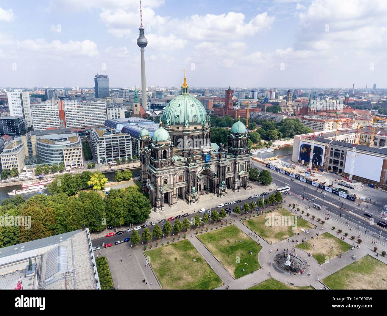 Berlin, Germany. Aerial city view with main landmarks Stock Photo - Alamy