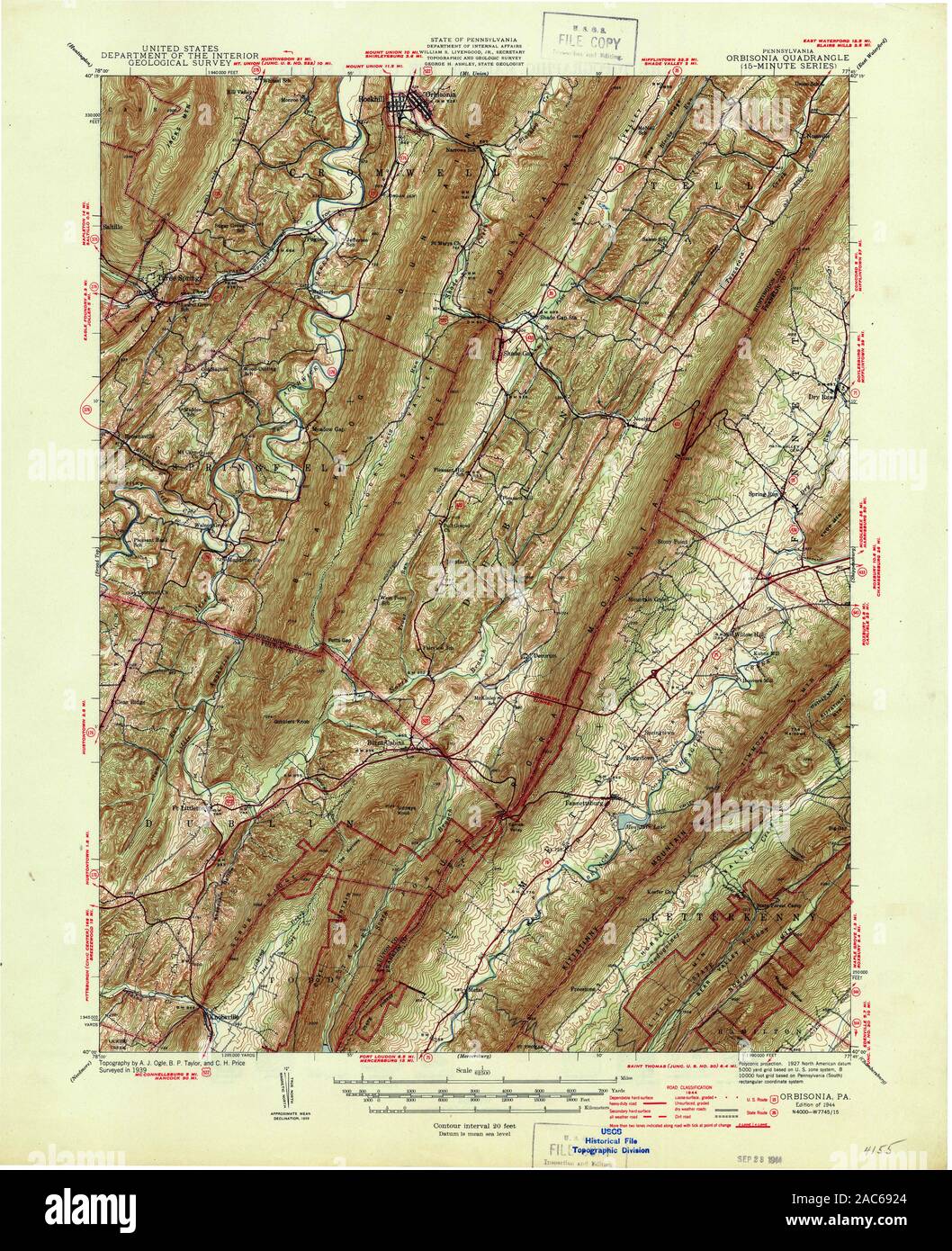 Orbisonia pennsylvania map hires stock photography and images Alamy