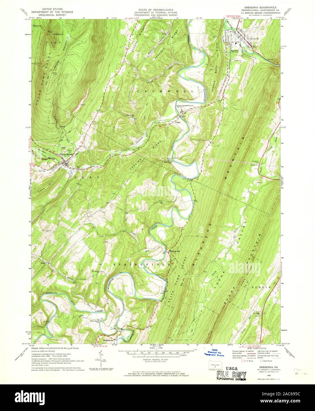 Orbisonia pennsylvania map hires stock photography and images Alamy