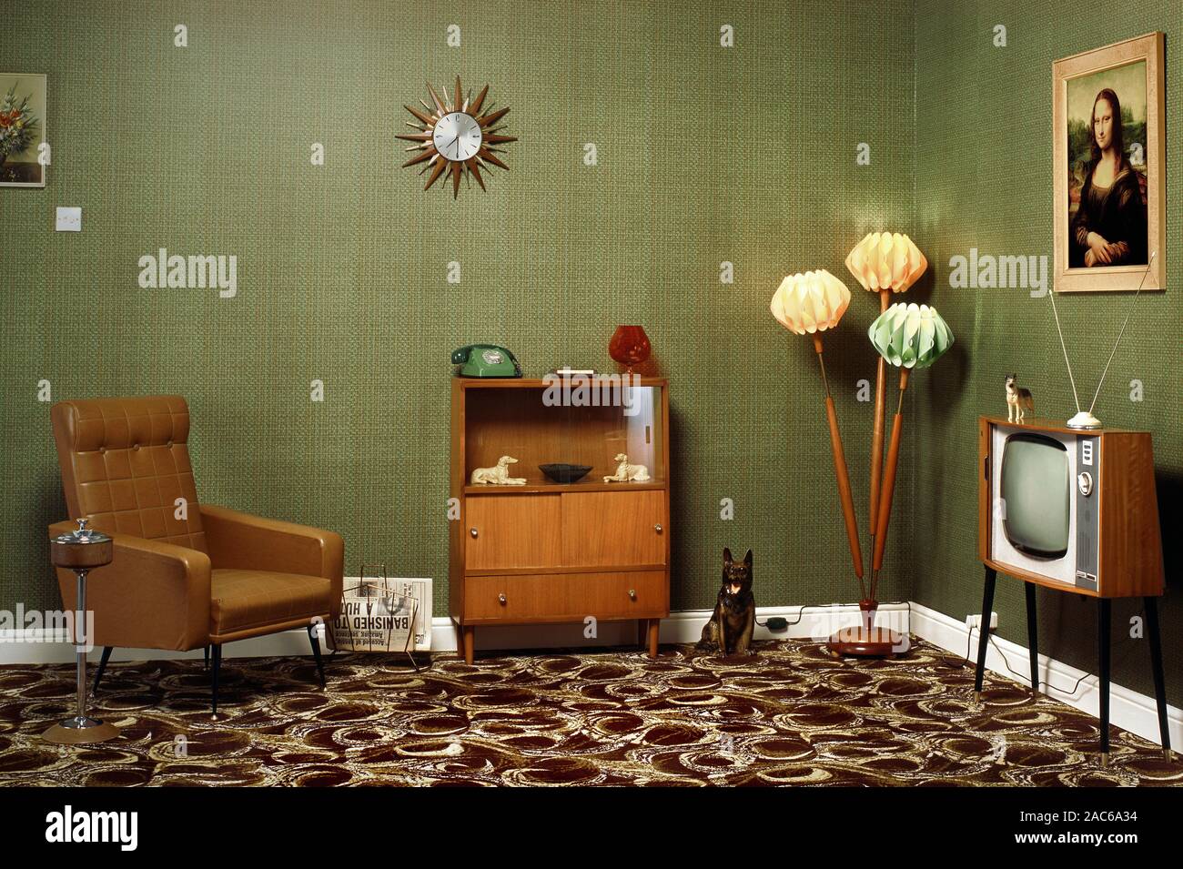 1960s living room Stock Photo - Alamy