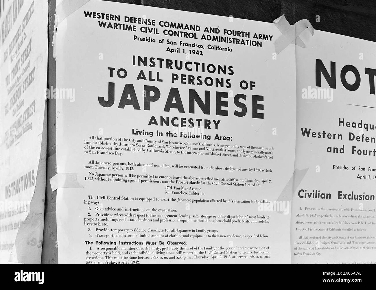 internment of Japanese-Americans in photograph, 1942-1944 Stock Photo