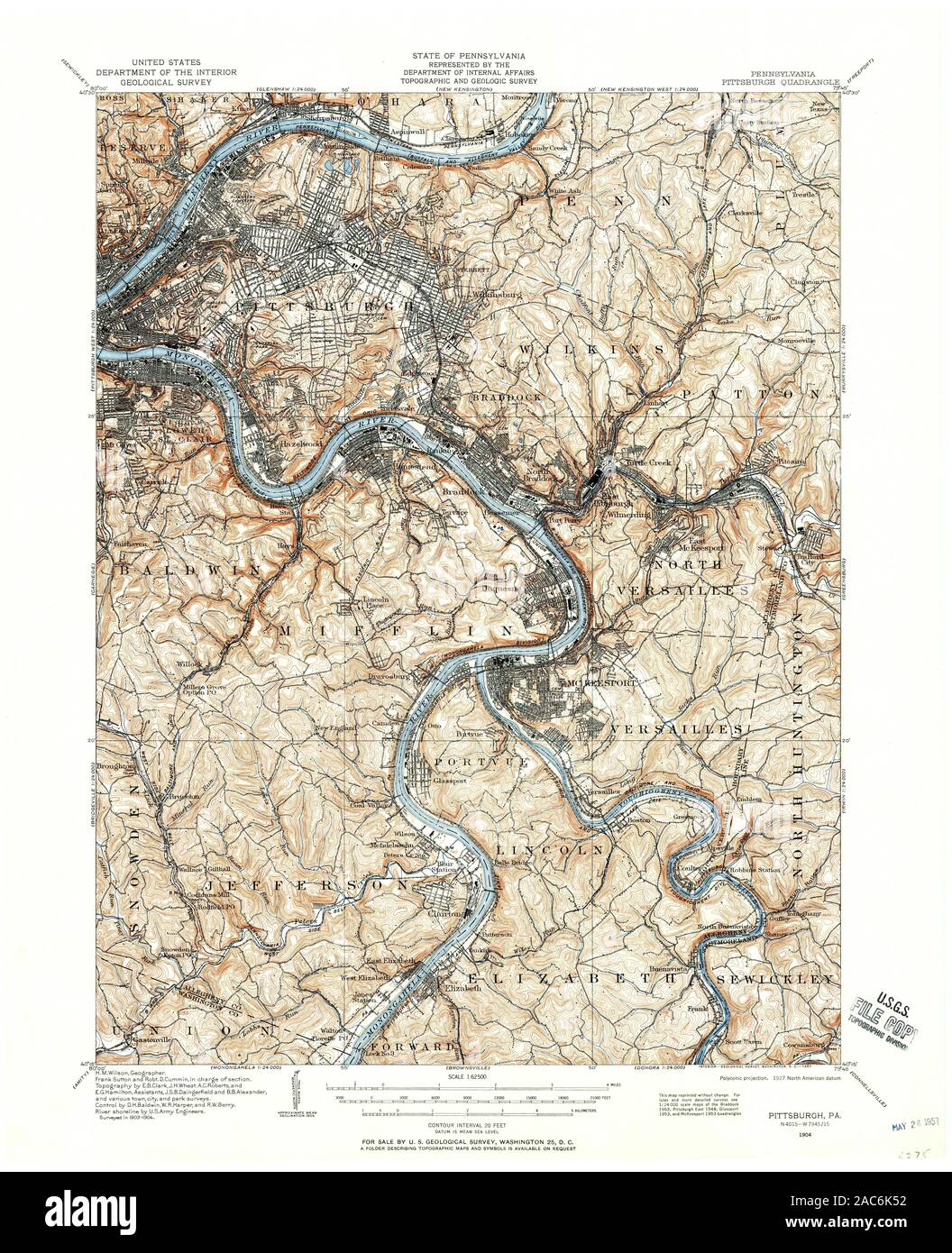 Pittsburgh historical map hires stock photography and images Alamy