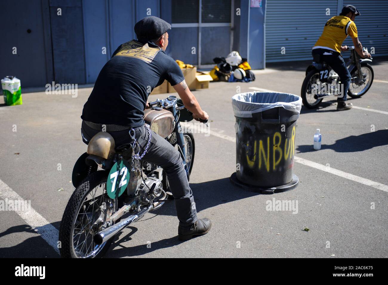 vintage motorcycle gathering tokyo Stock Photo