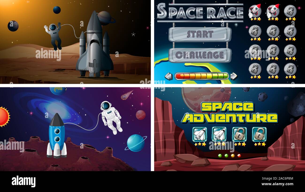 Set of space games illustration Stock Vector Image & Art Alamy