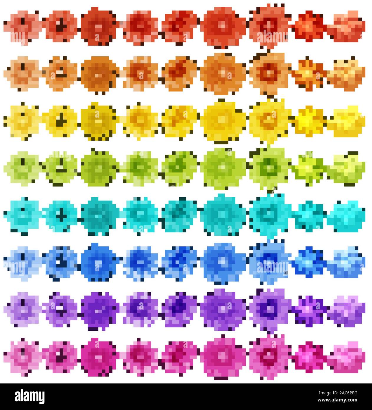 Isolated set of flowers illustration Stock Vector Image & Art - Alamy