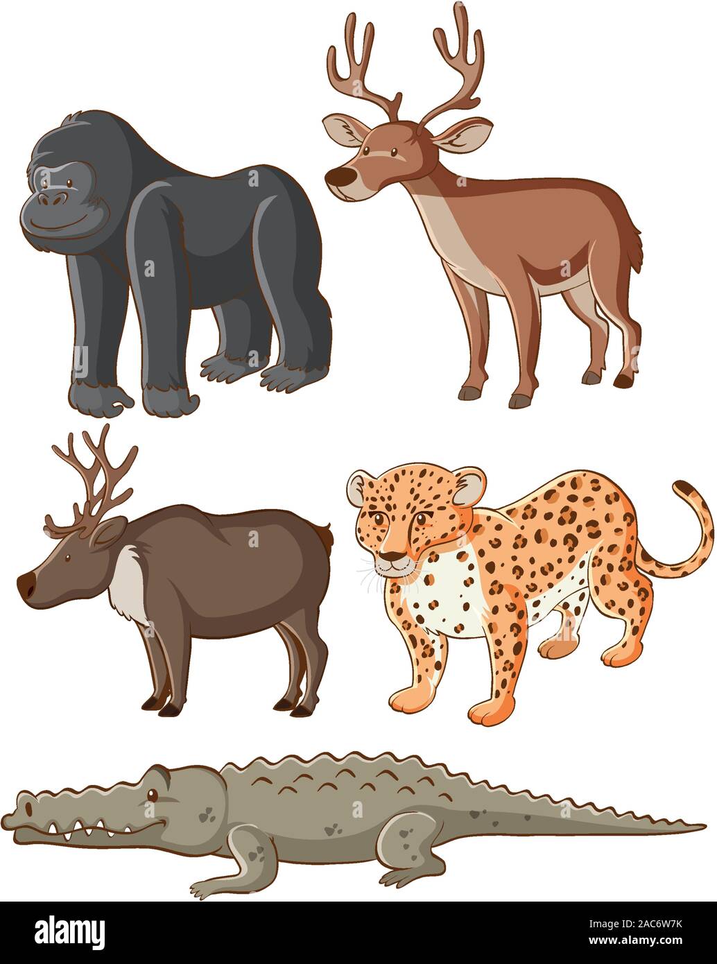 Isolated picture of wild animals illustration Stock Vector Image & Art ...