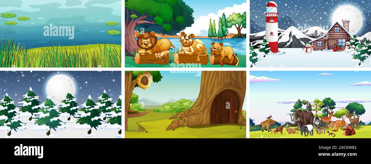 Background scene of nature illustration Stock Vector Image & Art - Alamy