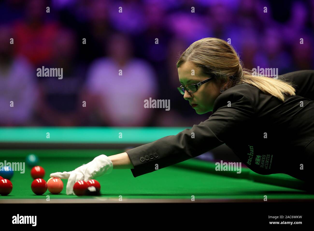 Snooker referee Desislava Bozhilova during day five of the Betway UK Championship at the York Barbican. Stock Photo