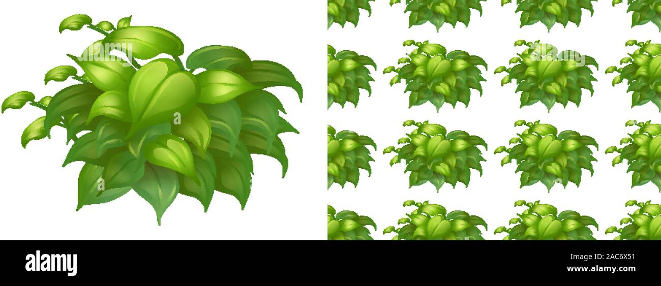Seamless background design with green leaves illustration Stock Vector ...