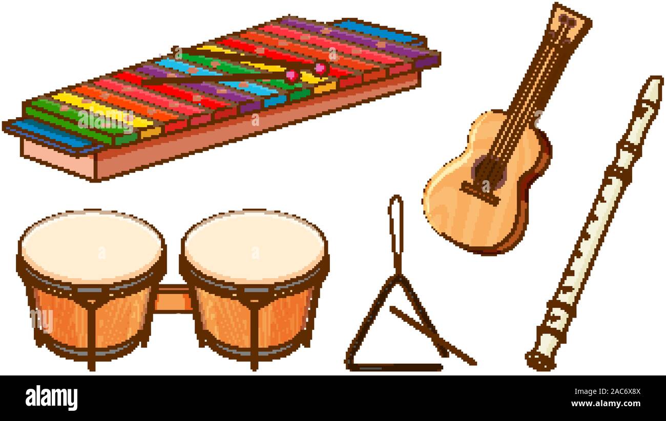 Figure Instrument Isolated set of instruments on white background illustration Stock ...