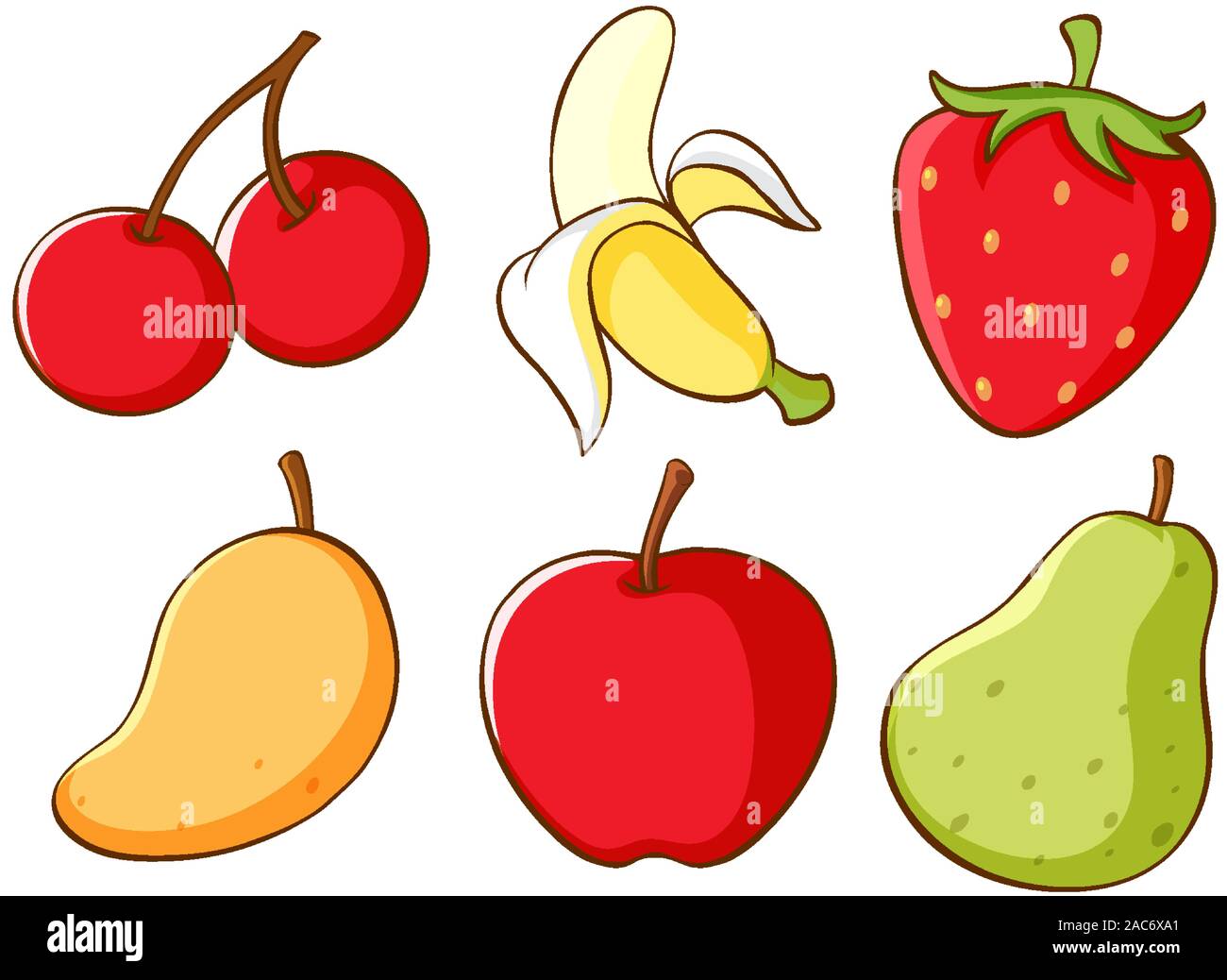 Isolated set of fruits illustration Stock Vector Image & Art - Alamy