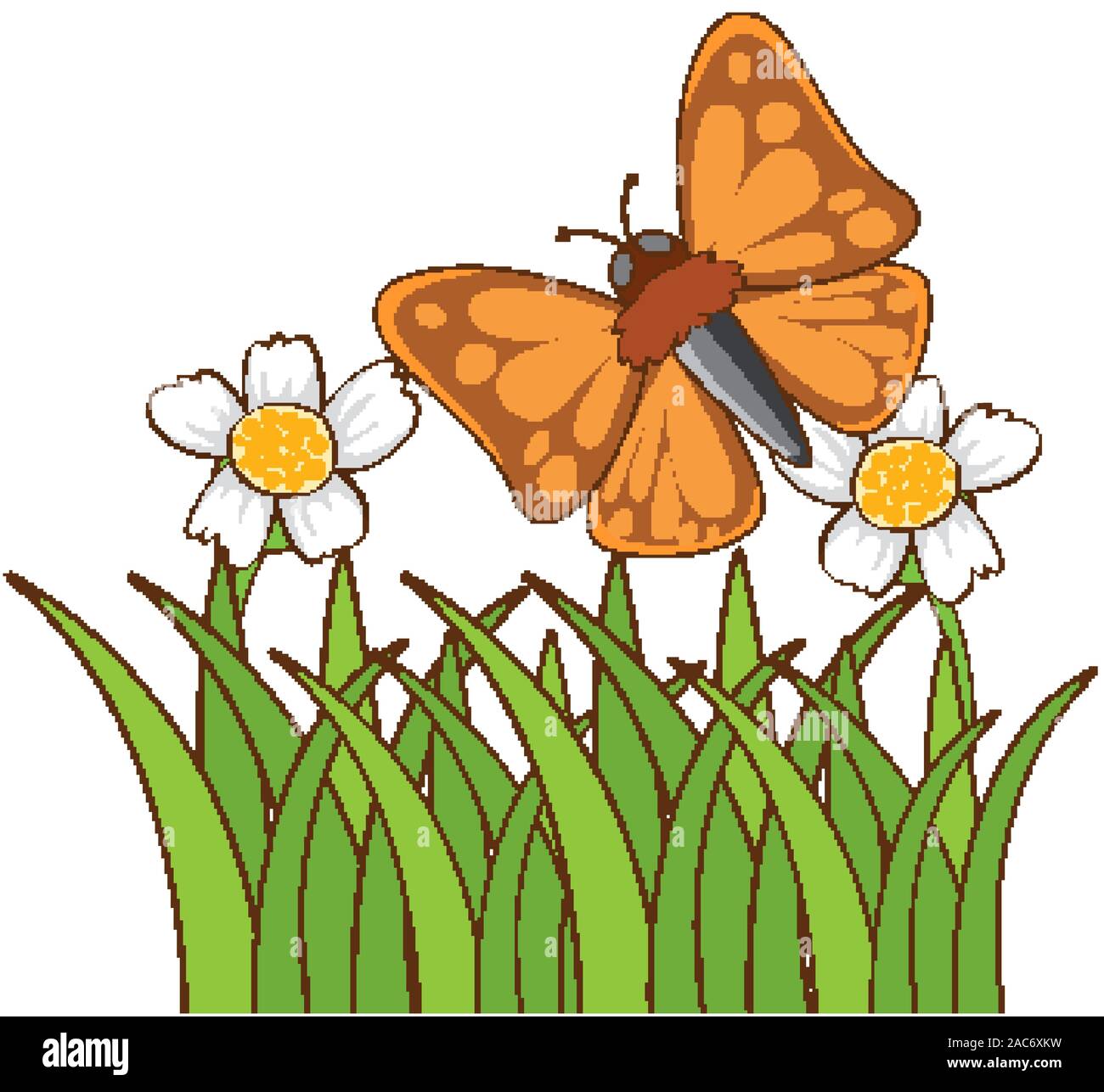 Butterfly in garden on white background illustration Stock Vector ...