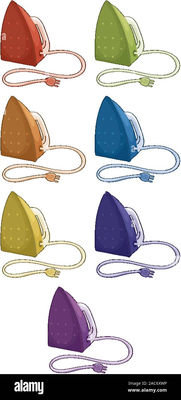 Irons in different colors illustration Stock Vector Image & Art Alamy