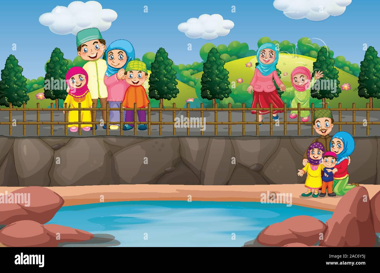 Scene with people in the park illustration Stock Vector Image & Art - Alamy