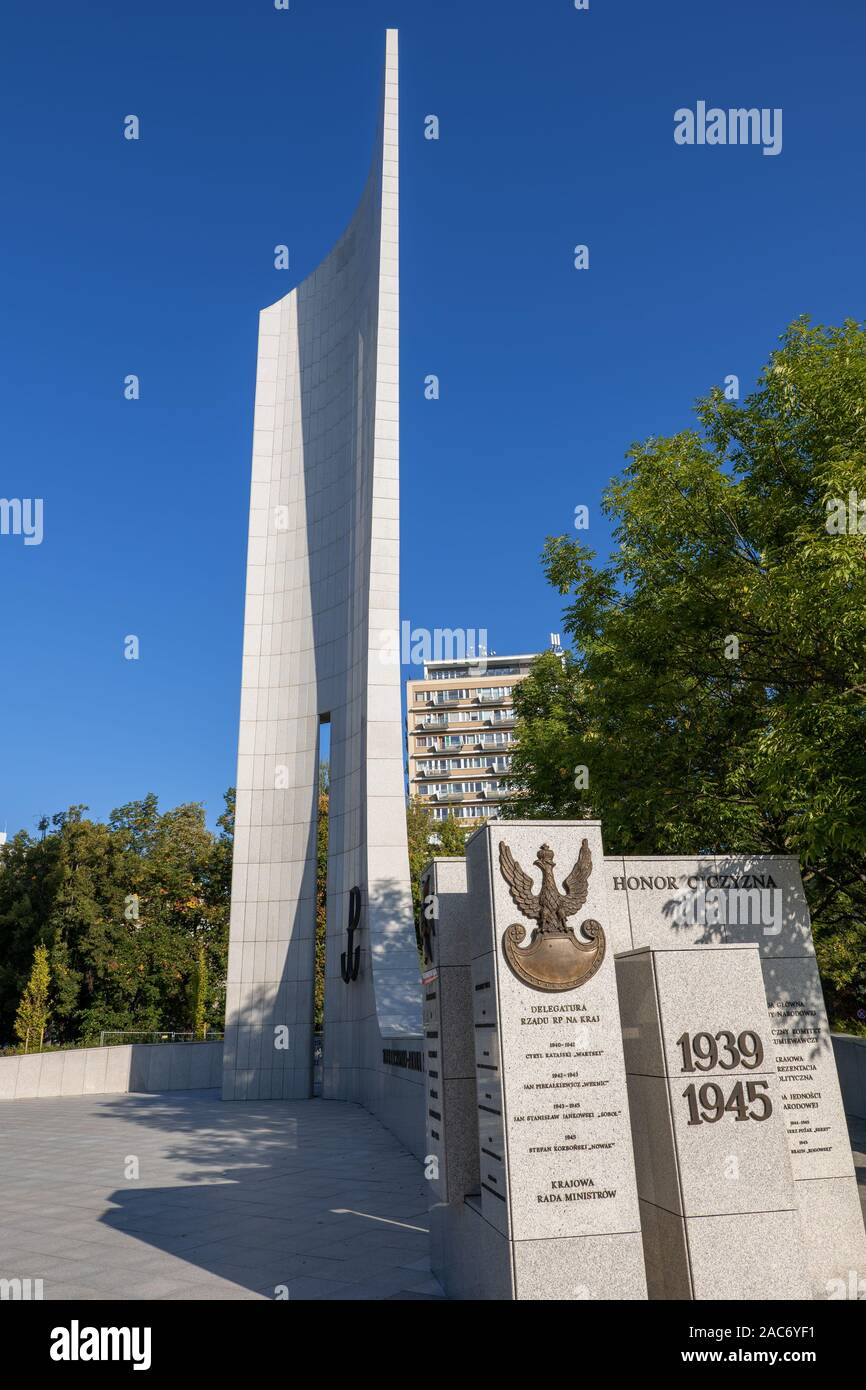 Poland, city of Warsaw, Monument to the Polish Underground State and Home Army Stock Photo