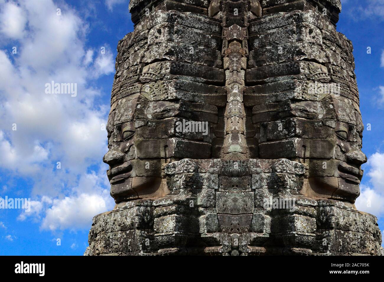 Gesichter des Bodhisattva Lokeshvara in Bayon - Ankor - Kambodscha Stock Photo