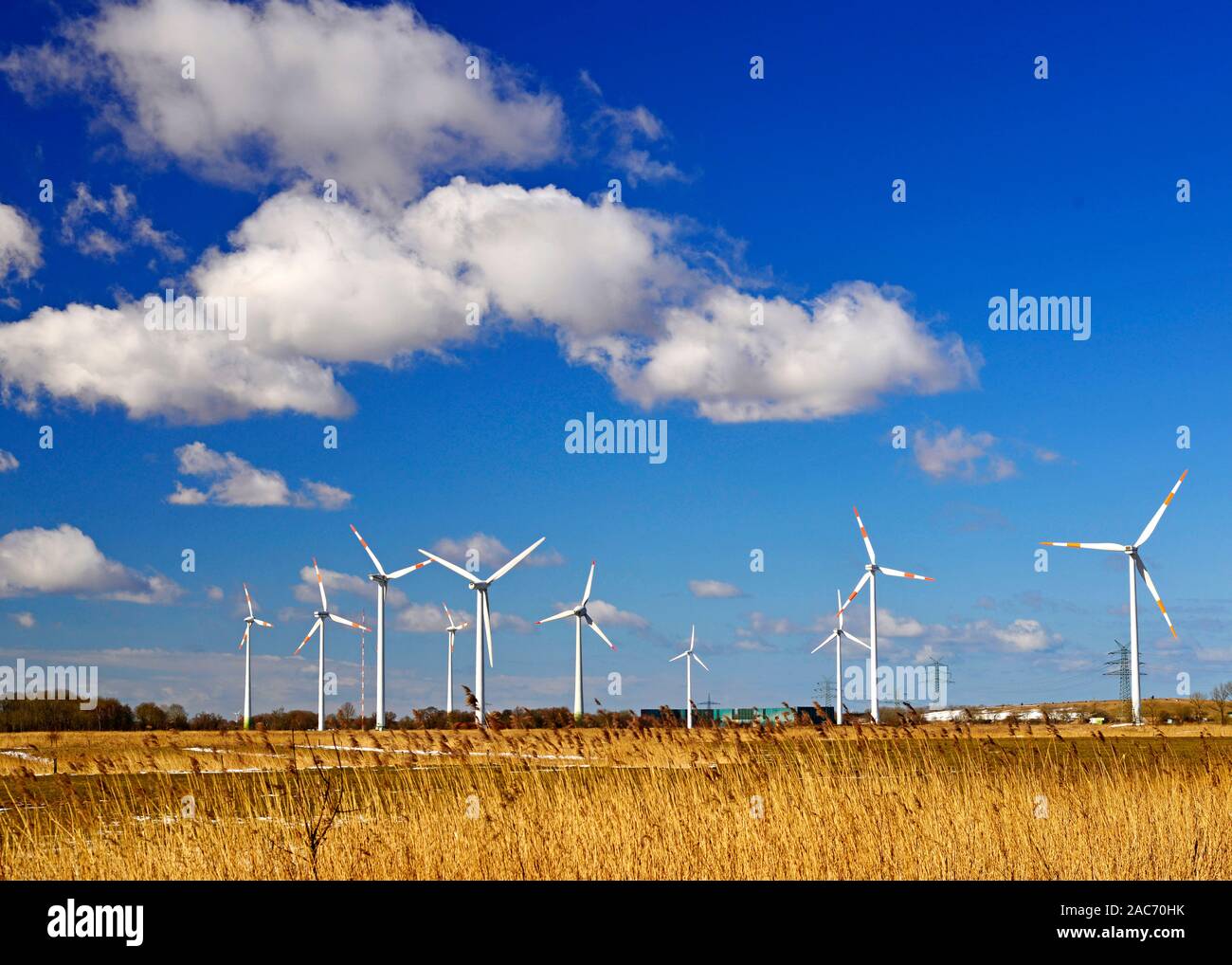 Windkraftanlage / Windraeder / Ostfriesland Stock Photo