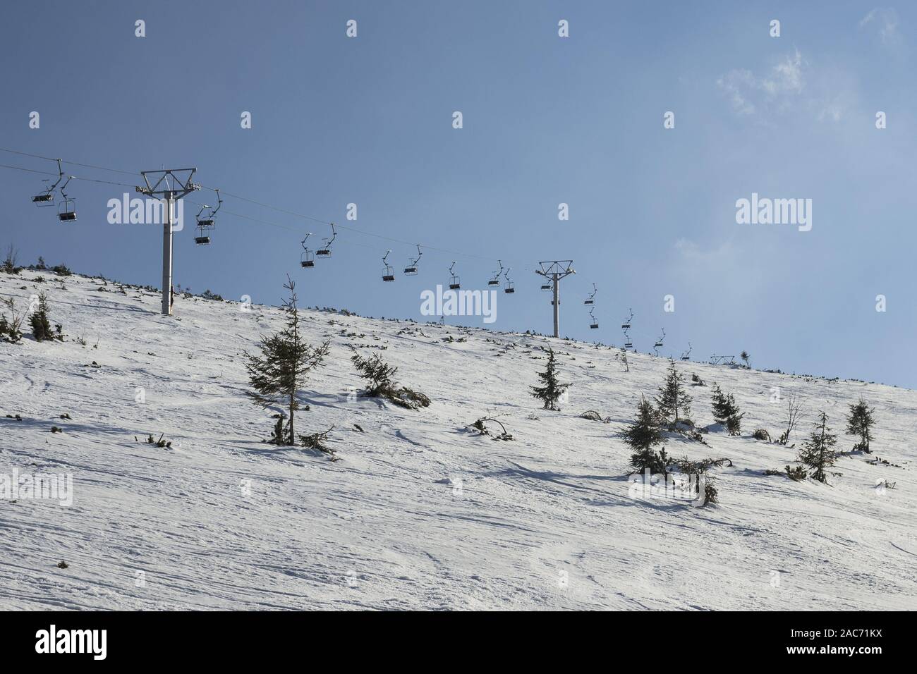 Ski areas on Chopok mountain, Liptovsky Mikulas, Low Tatras, Slovakia Stock Photo