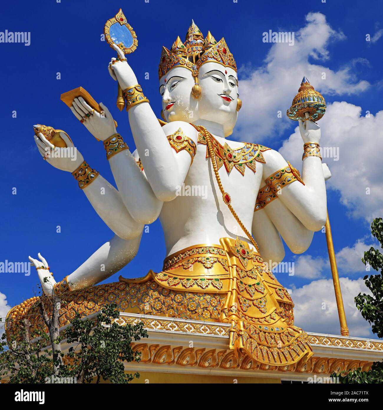 Buddha mit 4 Köpfe, Asien, Thailand, Chachoengsao City, Brahma Stock ...