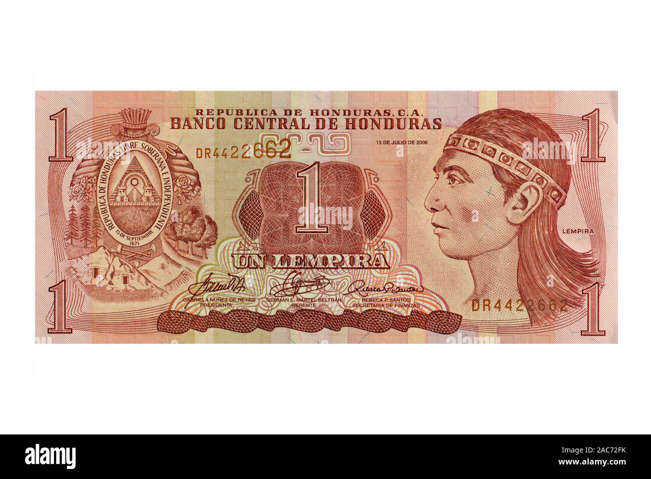 Banknote aus Mittelamerika, Honduras Stock Photo