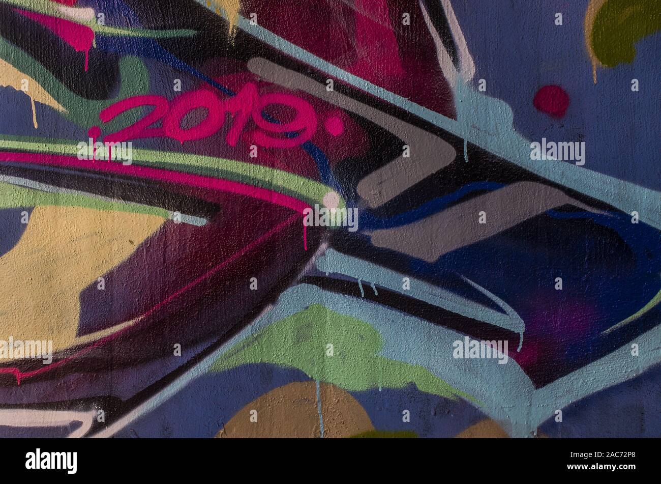 Detail of graffiti painting Stock Photo