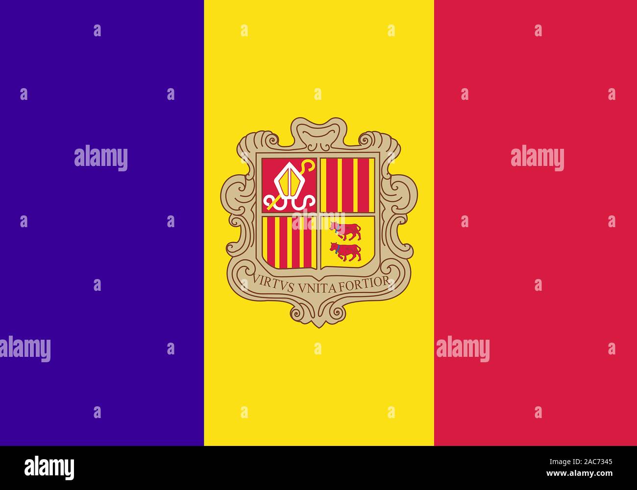 Nationalfahne, Flagge von Andorra Stock Photo